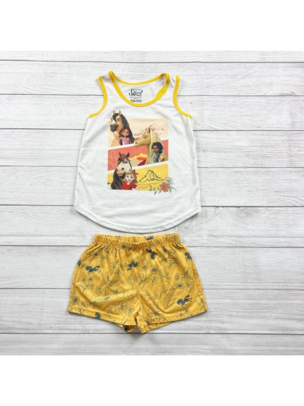 Dreamworks Spirit Kids Pajamas Set Tank Top Shorts Horse 6 - Picture 2 of 5